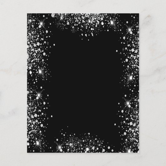 バジェットベビーシャワー黒銀招待 (裏面)