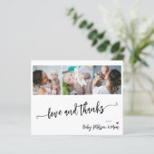 バジェットベビーシャワー3枚の写真サンキューカード (スタンド正面)