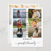 バジェットベビーシャワー6フォトコラージュタイポグラフィかわいい (正面/裏面)