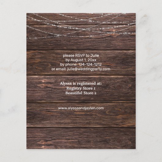 バジェットベビーズブレスアンドストリングライトブライダルシャワー (裏面)