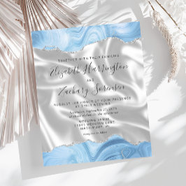 バジェットベビーブルーシルバーアガテホワイトシルク結婚ス