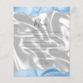 バジェットベビーブルーシルバーアゲットシルク結婚のメニュー (正面)