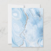 バジェットベビーブルーシルバーアゲート結婚式招待状 (裏面)