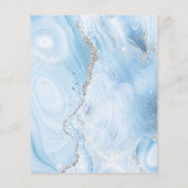 バジェットベビーブルーシルバーアゲート結婚式招待状 (裏面)