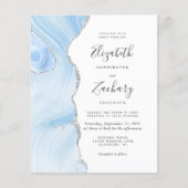 バジェットベビーブルーシルバーアゲート結婚式招待状 (正面)