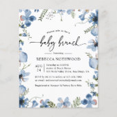バジェットベビーブルーワイルドフラワーベビーブランチ招待状 (正面)