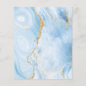 バジェットベビーブルー金ゴールドアゲート結婚式招待状 (裏面)