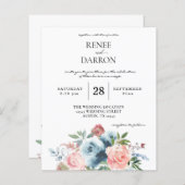 バジェットベビーブルー&赤面ピンクフローラ結婚ズ (正面/裏面)