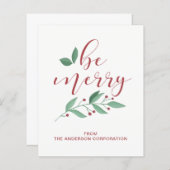 バジェットベメリーーシンプルビジネスホリデーカード (正面/裏面)