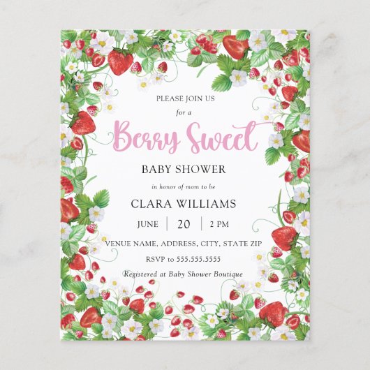 バジェットベリースイートベビーシャワー招待状 (正面)