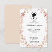 バジェットベージュワイルドフラワーズブリジガートンブライダルシャワー 招待状 (正面/裏面)