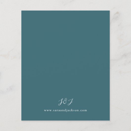 バジェットベージュ&ダスティブルー結婚フローラズS2ティール（緑がかった色） (裏面)