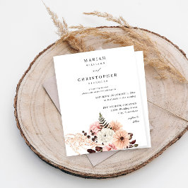 バジェットベージュ&赤面ピンク素朴フローラ結婚ズ