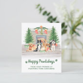バジェットペットビジネス犬好きクリスマスポストカード (スタンド正面)