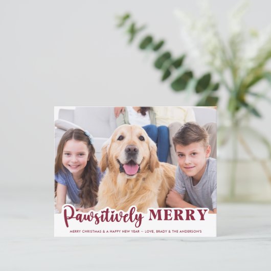 バジェットペットフォトポーサイエリメリーーホリデーカード (スタンド正面)