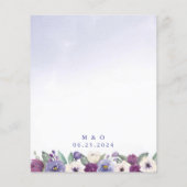 バジェットペリウィンクル明るい赤紫色フローラ結婚式の招待 (裏面)