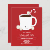 バジェットホットチョコレートクリスマスパーティの招待状 (正面/裏面)