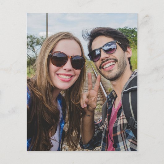 バジェットホットピンクスクリプトフォト結婚式招待状 (裏面)