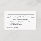 バジェットホットピンク&ネイビーフローラSM食事RSVP エンクロージャーカード (裏面)