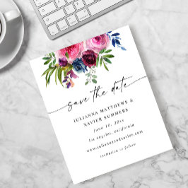 バジェットホットピンク&ネイビーブルー日付を保存V3 チラシ