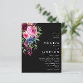 バジェットホットピンク&ネイビーブルー結婚フローラの3ブラック (スタンド正面)