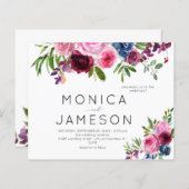 バジェットホットピンク&ネイビーブルー結婚フローラズ2 (正面/裏面)