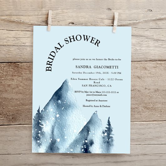 バジェットホリデーウィンターブライダルシャワー招待状