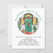 バジェットホリデーオープンハウスパーティーティール（緑がかった色）招待状 (正面)