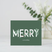 バジェットホリーメリーオールグリーンホリデーカード (スタンド正面)
