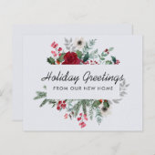 バジェットホリー、パインとバラホリデームービングカード (正面/裏面)