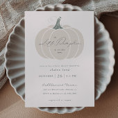 バジェットホワイトカボチャ秋ベビーシャワー招待状