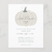 バジェットホワイトカボチャ秋ベビーシャワー招待状 (正面)