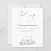 バジェットホワイトカボチャQRコードウェディングRSVP (正面)