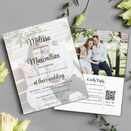 バジェットホワイトシック透明2写真QRコードRSVP