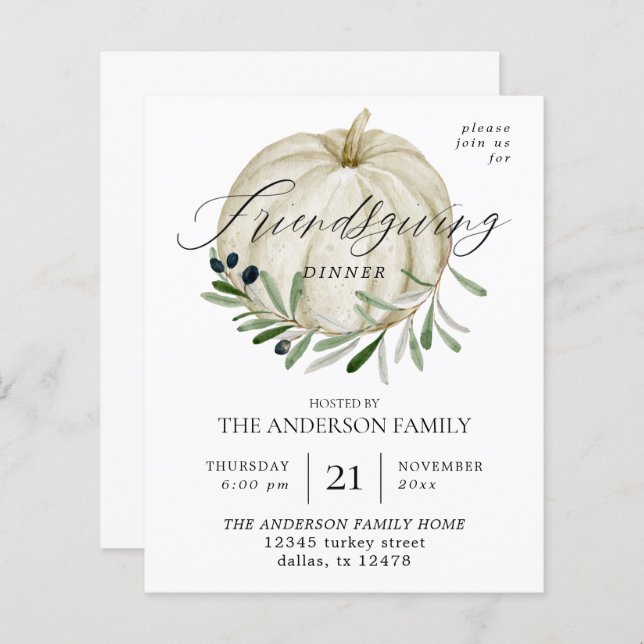 バジェットホワイトパンプキンフレンドリー (正面/裏面)