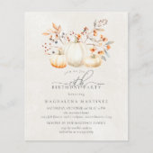 バジェットホワイトパンプキン19誕生日招待状 (正面)