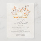 バジェットホワイトパンプキン80th誕生日招待状 (正面)