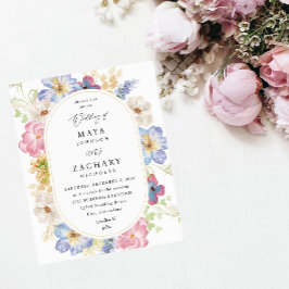 バジェットホワイトピンク&パープルフローラ結婚ズ チラシ