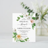 バジェットホワイトフラワーフレームブライダルシャワー招待 (スタンド正面)