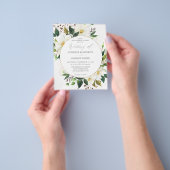 バジェットホワイトフローラと緑結婚の1のフライヤー チラシ (手)