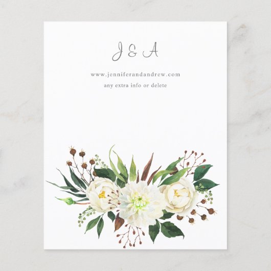 バジェットホワイトフローラと緑結婚の2 (裏面)