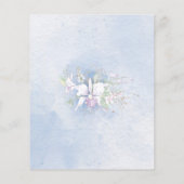 バジェットホワイトフローラブルーブライダルシャワー招待 (裏面)