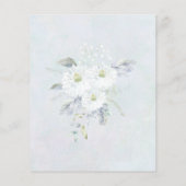 バジェットホワイトフローラブルー結婚式招待状 (裏面)