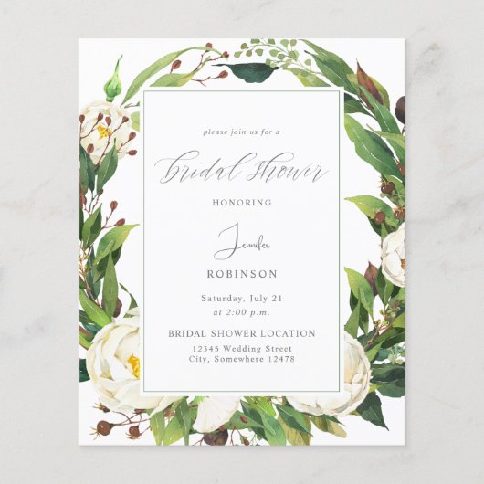 バジェットホワイトフローラ&グリーンブライダルシャワーV2 (正面)