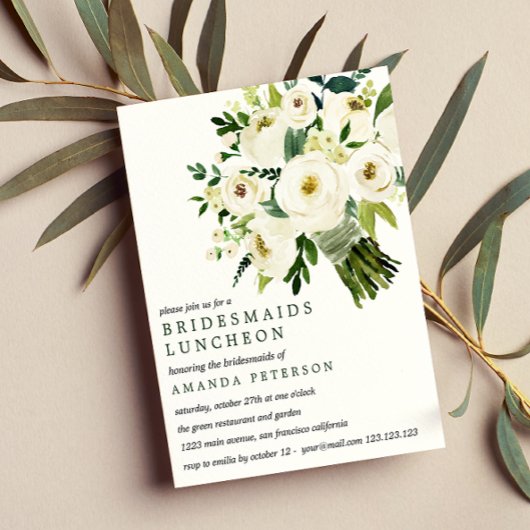 バジェットホワイトブーケブリデスメイドランチョー結婚ズ