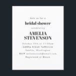 バジェットホワイトミニマリストのブライダルシャワー招待状<br><div class="desc">バジェットホワイトミニマリストのブライダルシャワー招待状</div>