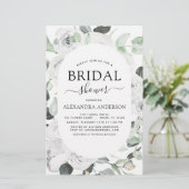 バジェットホワイトローズブライダルシャワーフローラ招待状 (スタンド正面)