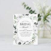 バジェットホワイトローズブライダルシャワーフローラ招待状 (スタンド正面)
