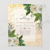 バジェットホワイトローゼズ招待状結婚ズシック (正面)