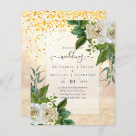 バジェットホワイトローゼズ招待状結婚ズシック